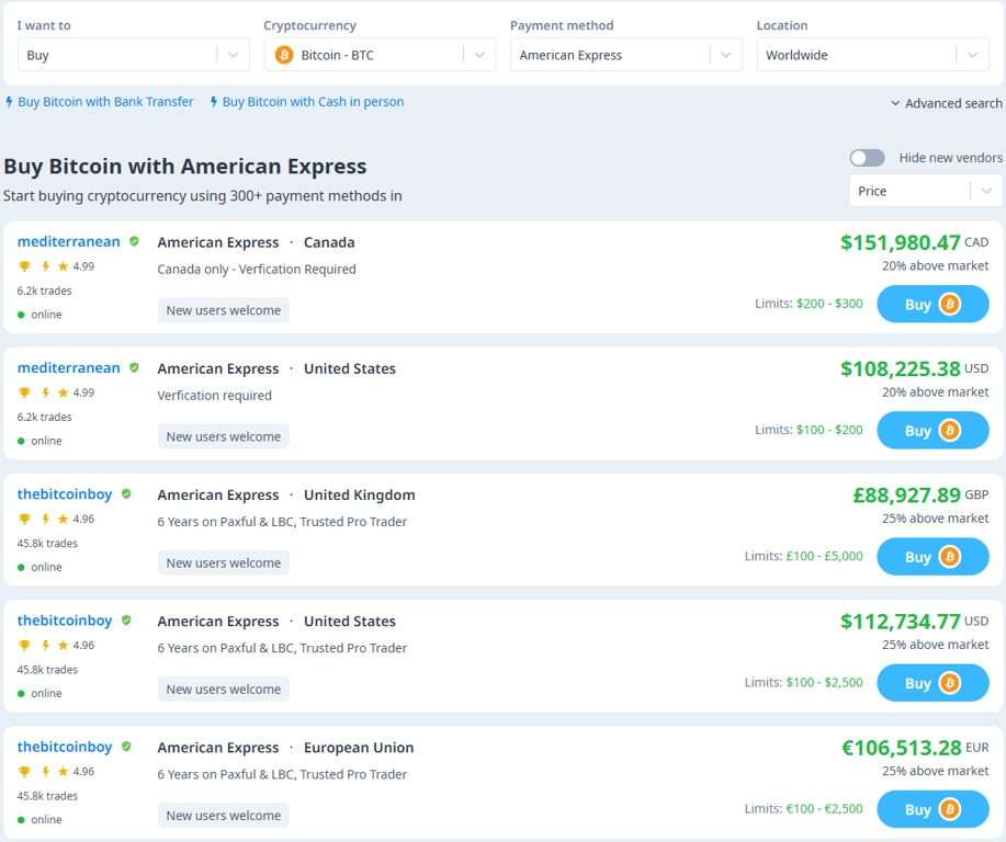 compre criptografia com american express em localcoinswap