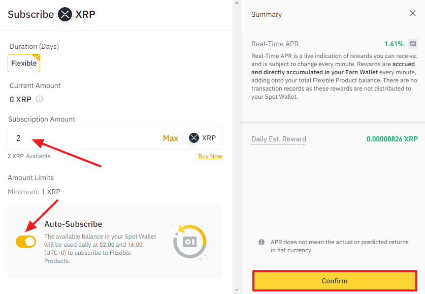 apostando XRP em binance