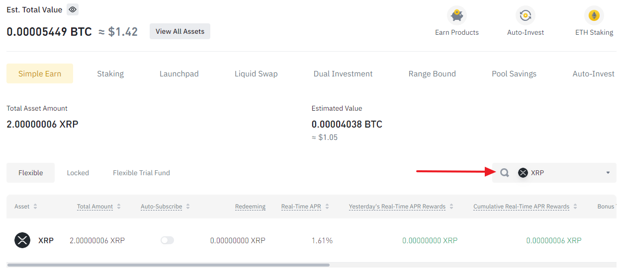 Carteira Binance Earn