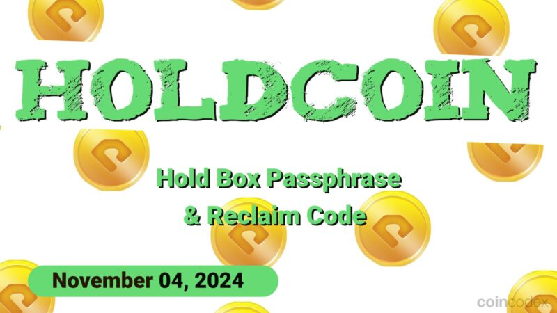 HoldCoin Daily Combo e código de recuperação para 04 de novembro de 2024