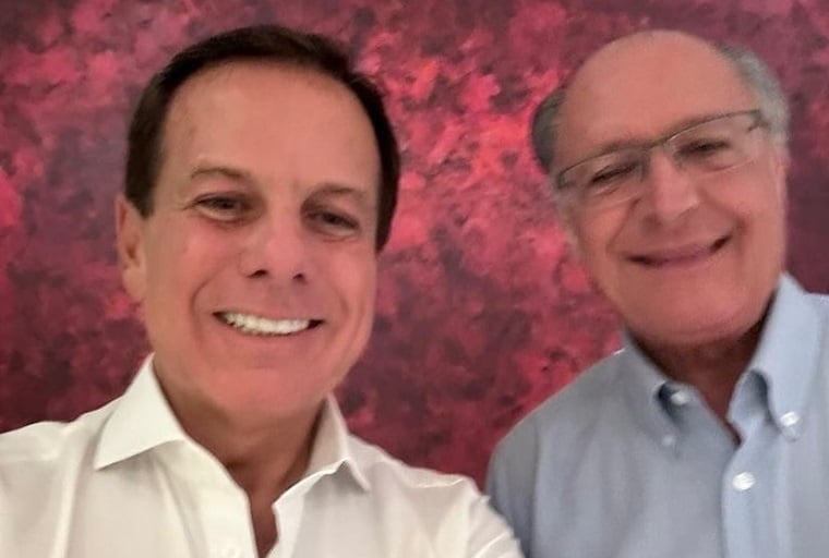 O ex-governador de São Paulo João Doria (esq) e o vice-presidente Geraldo Alckmin (dir), durante jantar em São Paulo - 3/12/2023 | Foto: Reprodução/João Doria/Instagram