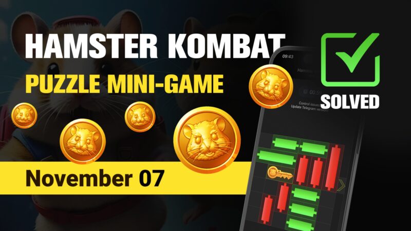 Solução de quebra-cabeça do minijogo Hamster Kombat – 7 de novembro de 2024