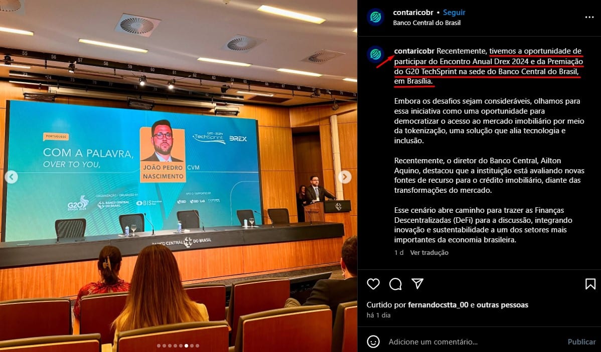 Dono da possível pirâmide financeira Conta Rico participou de evento do Drex no Banco Central do Brasil e até ouviu palestra do Presidente da CVM, João Pedro Nascimento