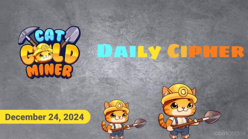 Cat Gold Miner Daily Cipher and Treasure Combo – 24 de dezembro de 2024