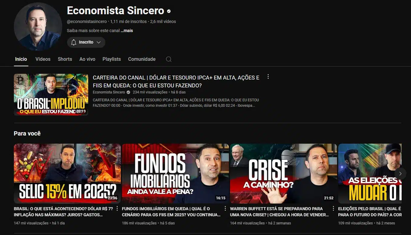 Economista Sincero no Youtube