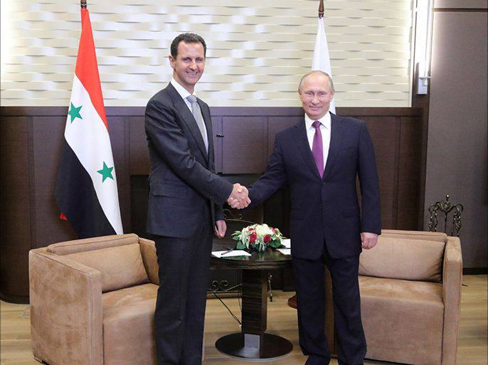 O presidente sírio Bashar al-Assad parabenizou Vladimir Putin por sua reeleição para o próximo mandato presidencial na Rússia