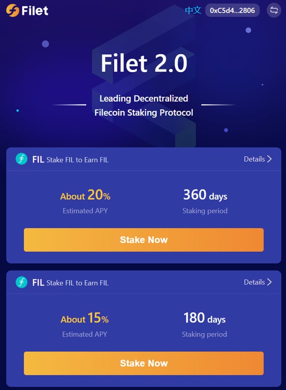 Estaqueamento de filé Filecoin