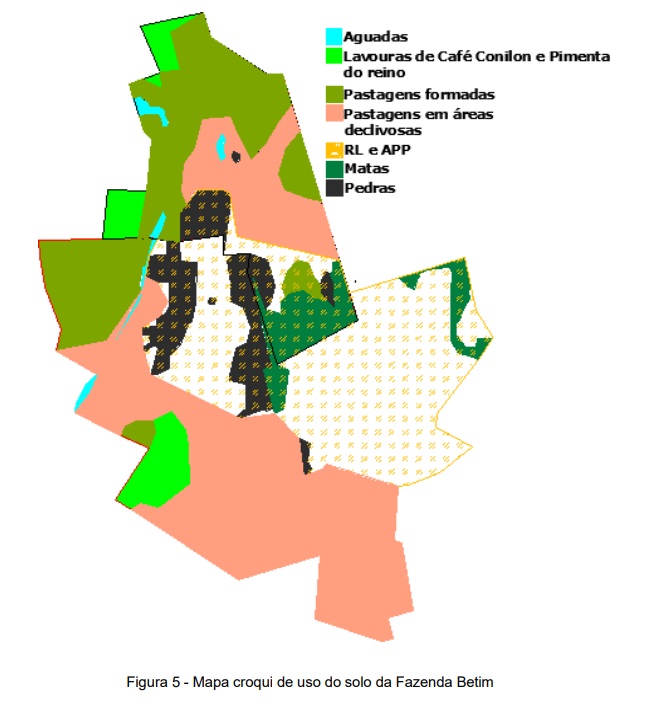 Mapa das propriedades dos Bettim | Foto: Reprodução