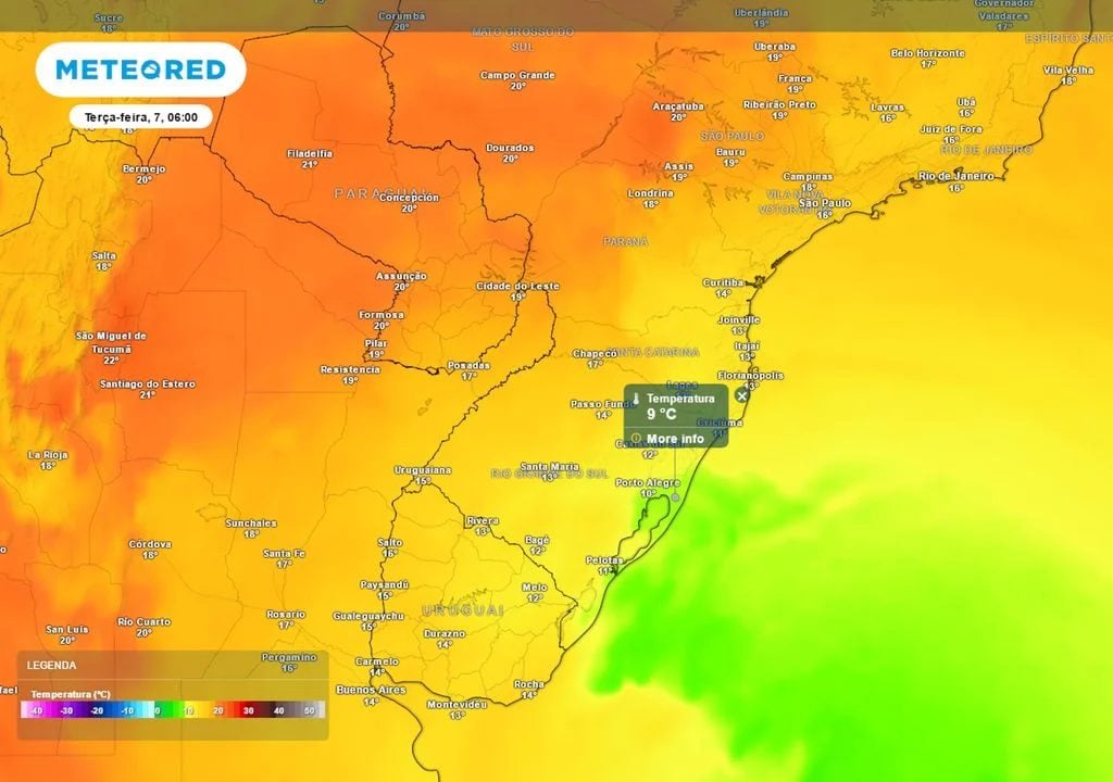 Mapa de temperaturas