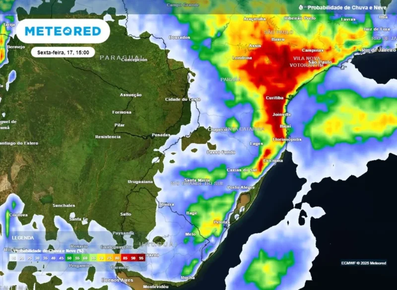 Rio atmosférico traz chuvas ao Centro-Sul do Brasil