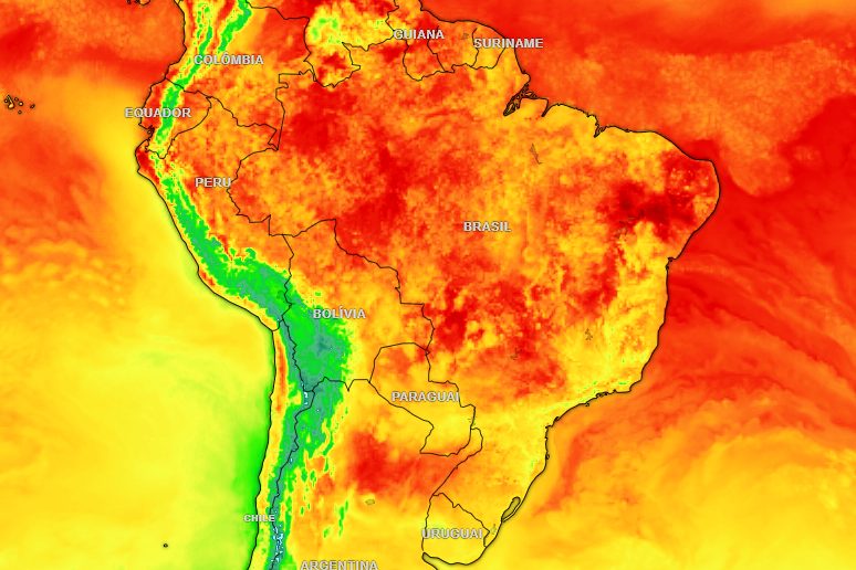 Ar frio se espalha pelo Brasil nesta quarta-feira, 23 / Noticias No BR 1 Mapa de temperatura indica manhãs frias no Sul e Sudeste do Brasil, com máximas moderadas à tarde; calor segue intenso nas regiões Norte e Nordeste | Imagem: Meteored/Reprodução