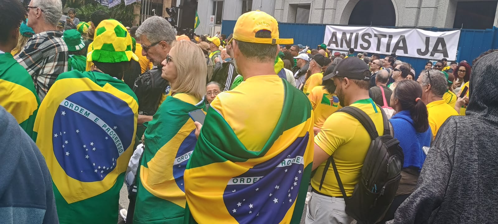 ‘Com consenso, anistia pode ser votada logo’ / Noticias No BR 4 anistia - manifestantes - faixas com bandeira do brasil - rodri terra