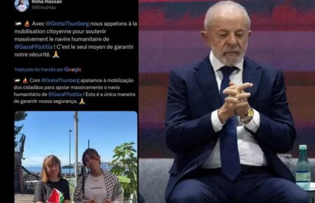 Eurodeputada pede ajuda a Lula durante viagem a Gaza com Greta Thunberg