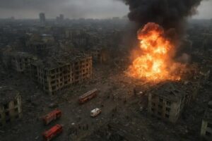 Rússia realiza massivos ataques aéreos em Kiev causando destruição